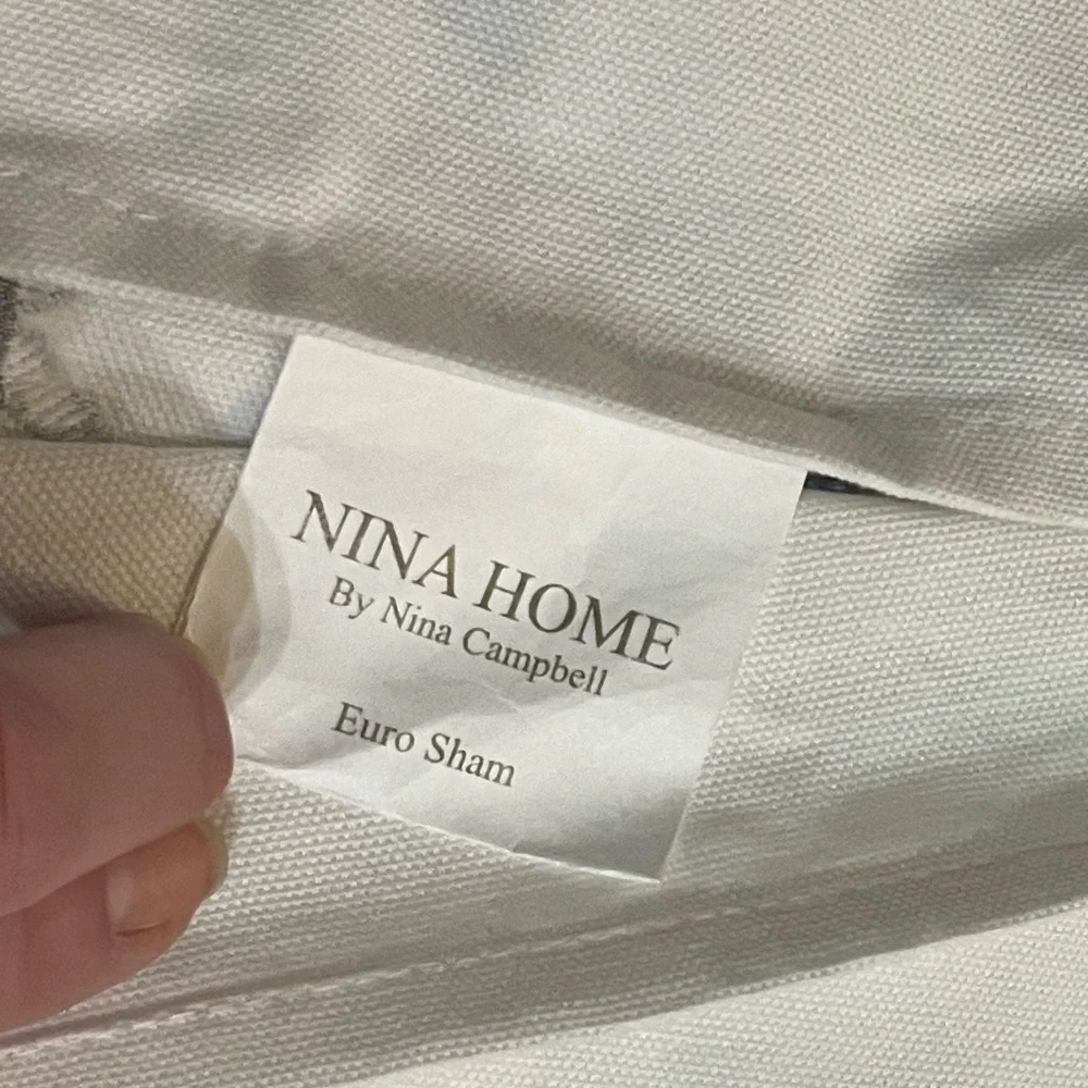 NINA HOME 2 x Embroidered Cotton Euro Shams 29 x 29 NINA CAMPBELL
